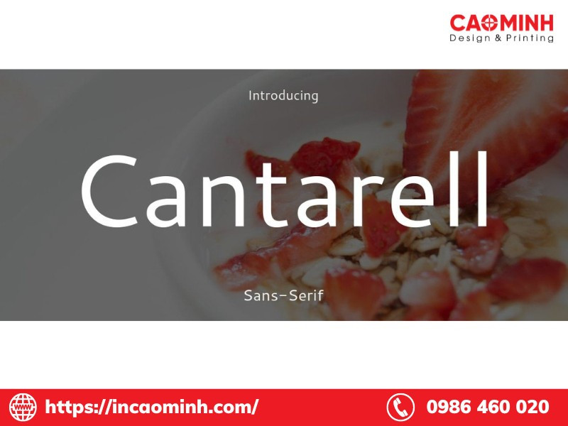 Font chữ menu Cantarell