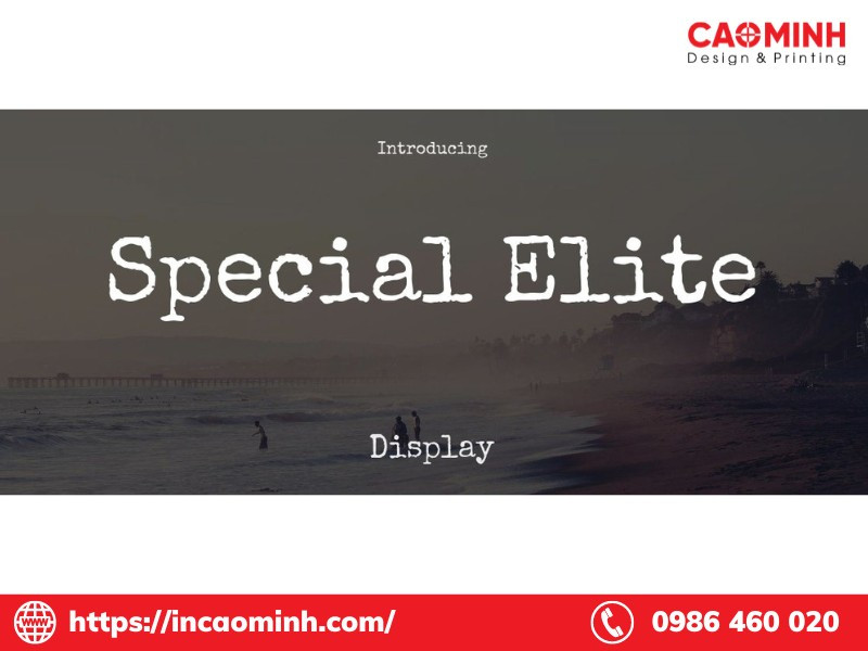 Font chữ menu Special Elite