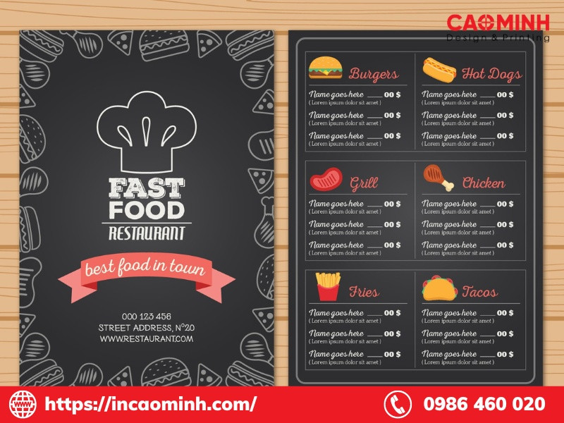 Chọn font chữ menu là rất cần thiết trong in ấn và thiết kế menu