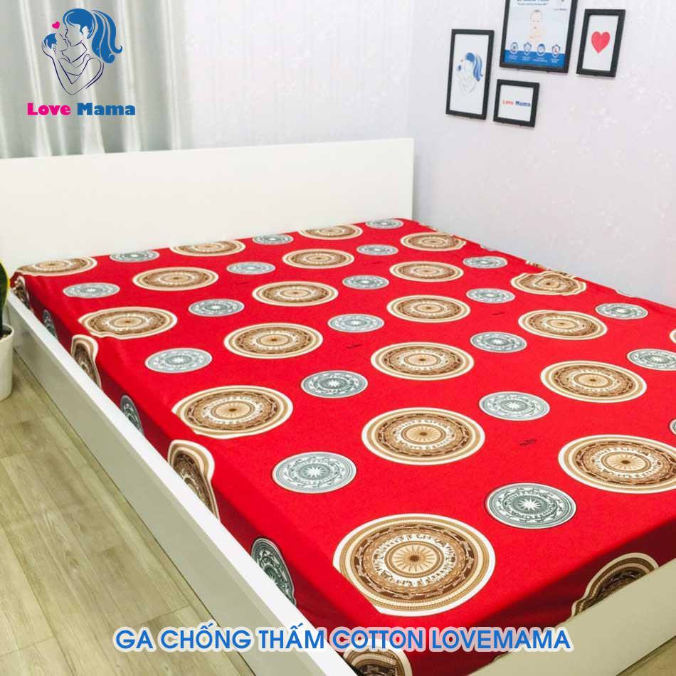 Ga bọc đệm chống thấm cotton họa tiết trống đồng sang trọng