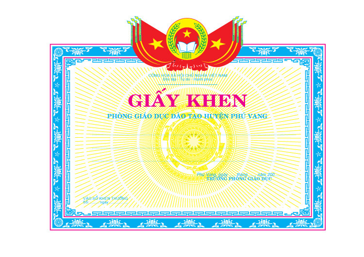 Mẫu giấy khen của Phòng Giáo dục và Đào tạo
