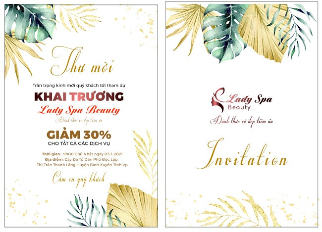 Giấy mời khai trương vector với thiết kế chuyên nghiệp, thu hút