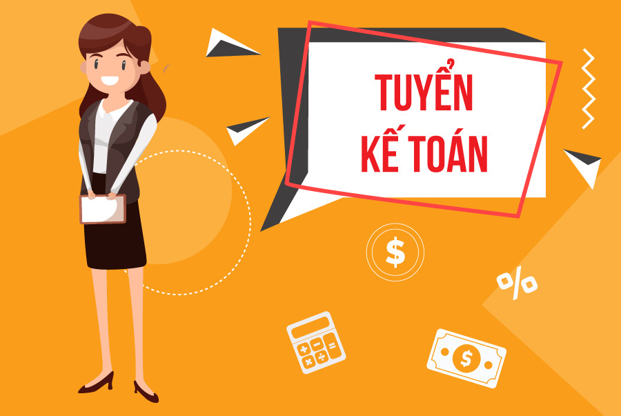 Thiết kế poster tuyển dụng kế toán với các biểu tượng chuyên nghiệp