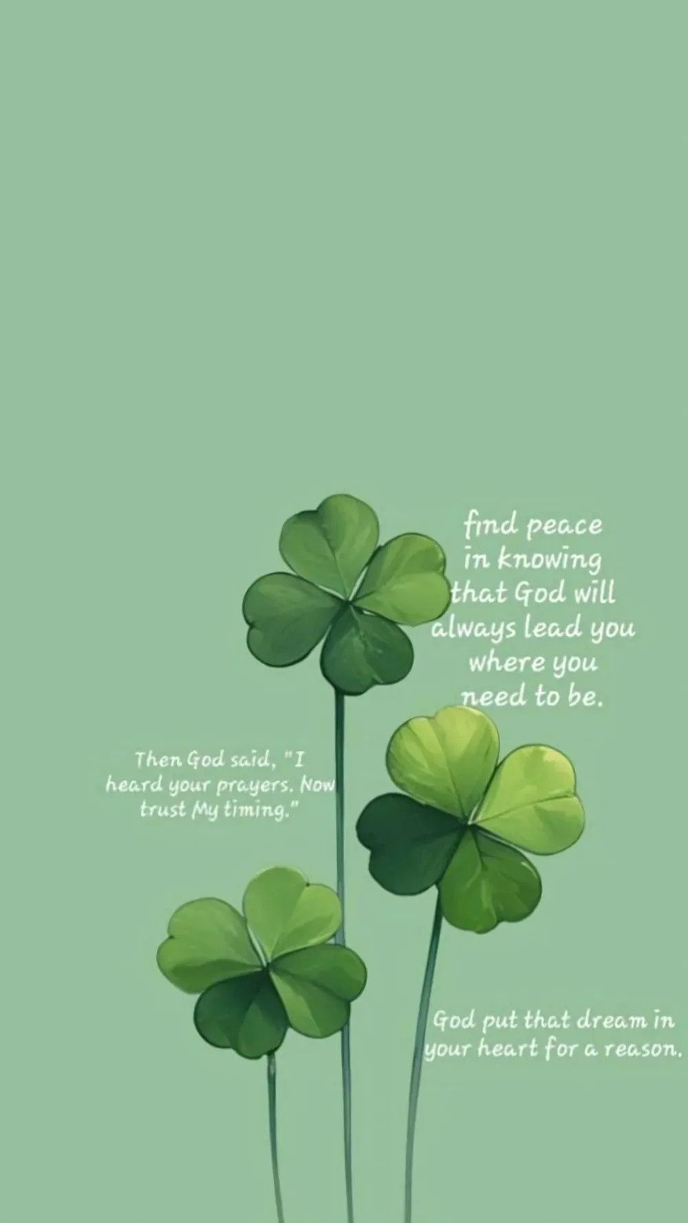 Hình nền cỏ bốn lá có chữ "Love, Luck, Hope, Faith"