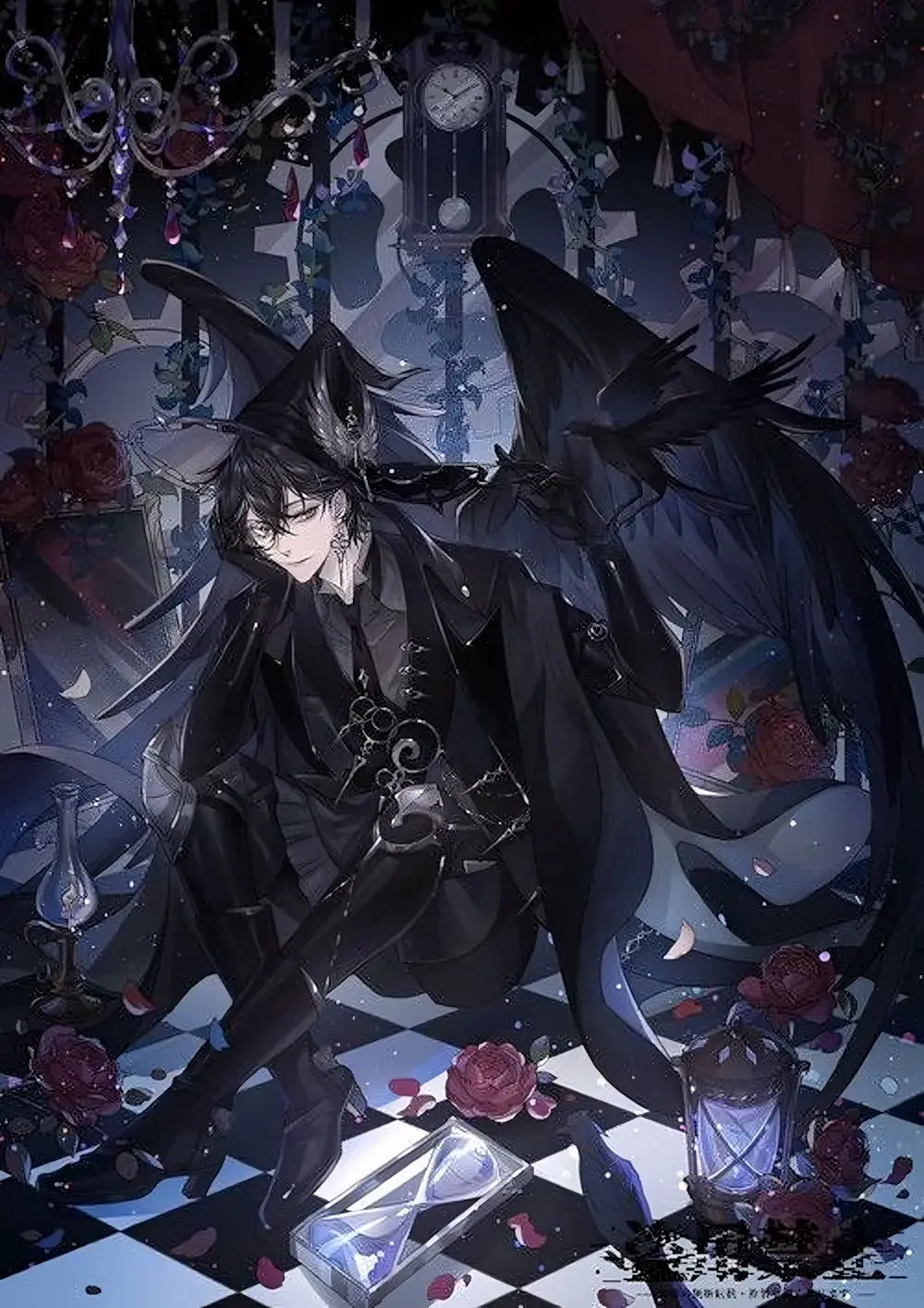 Hình nền điện thoại anime nam ác quỷ với tóc bạc và đôi mắt đỏ rực