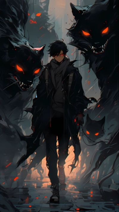 Chàng trai anime tóc bạc với ánh mắt lạnh lùng