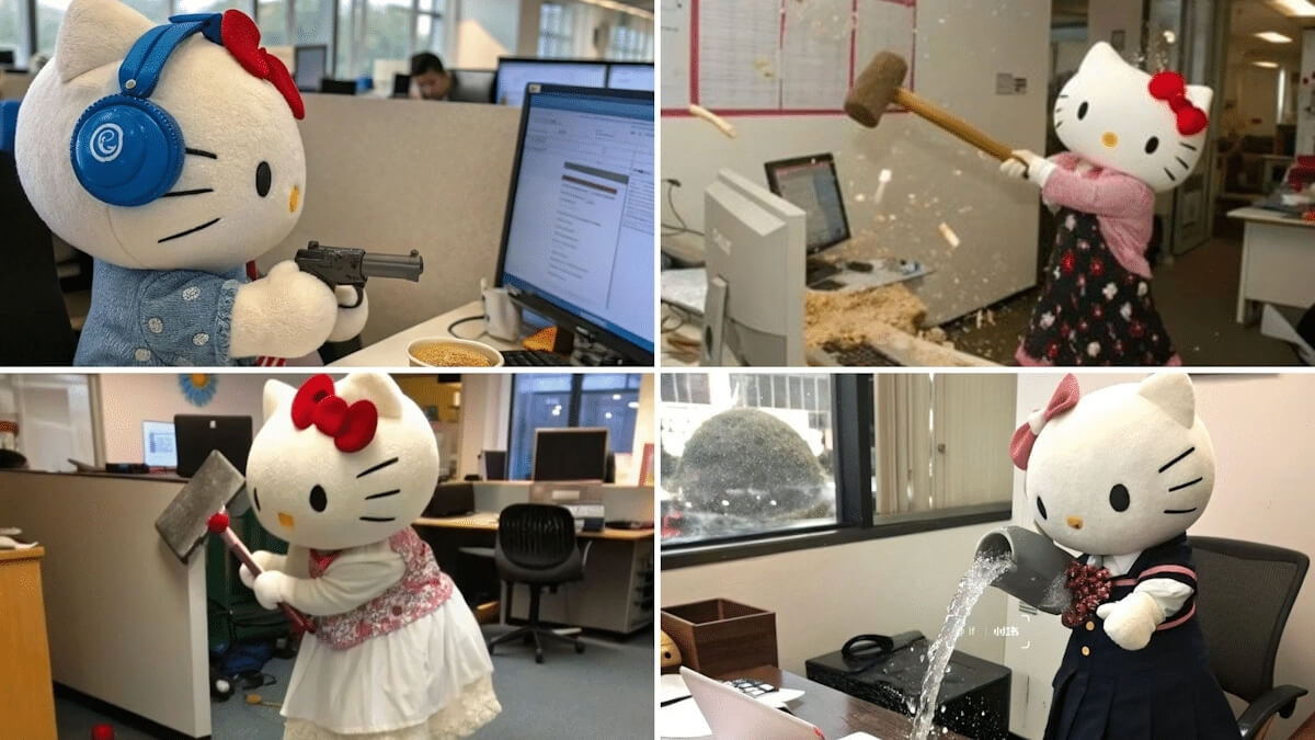 Biểu cảm vô tri hài hước của Hello Kitty gây sốt cộng đồng mạng