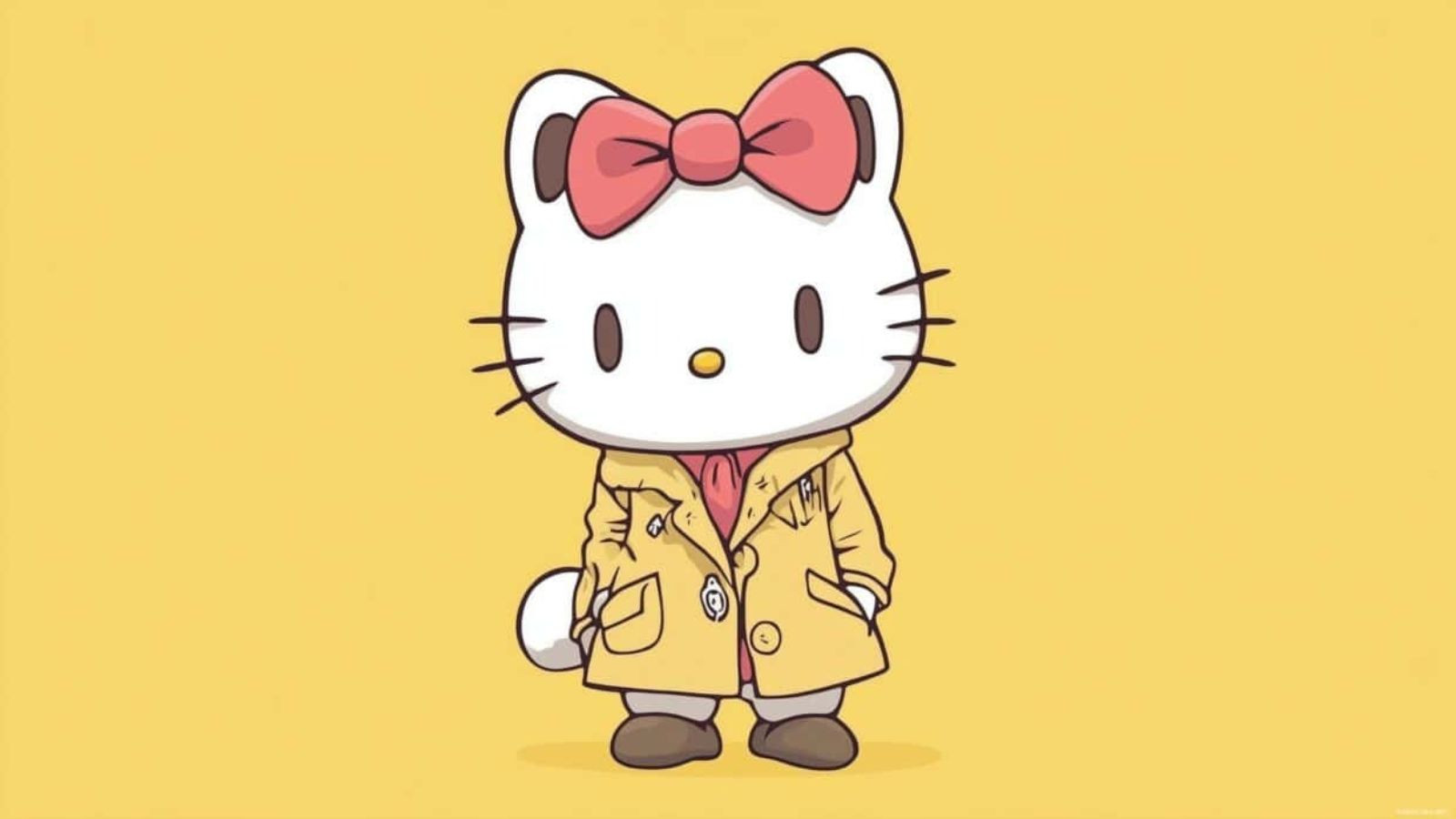 Hello Kitty mặc áo khoác vàng phong cách ngầu và đáng yêu