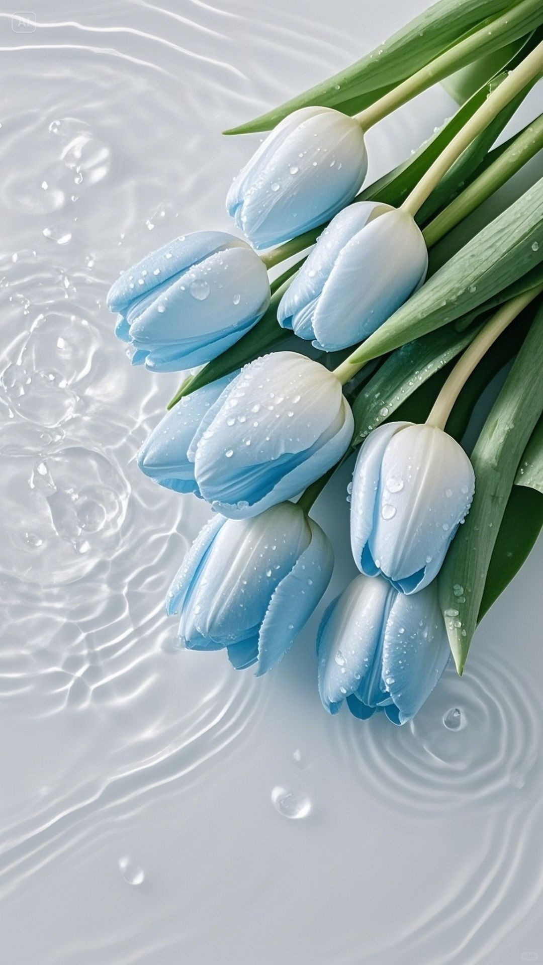Tulip xanh dương pha tím nhẹ nhàng