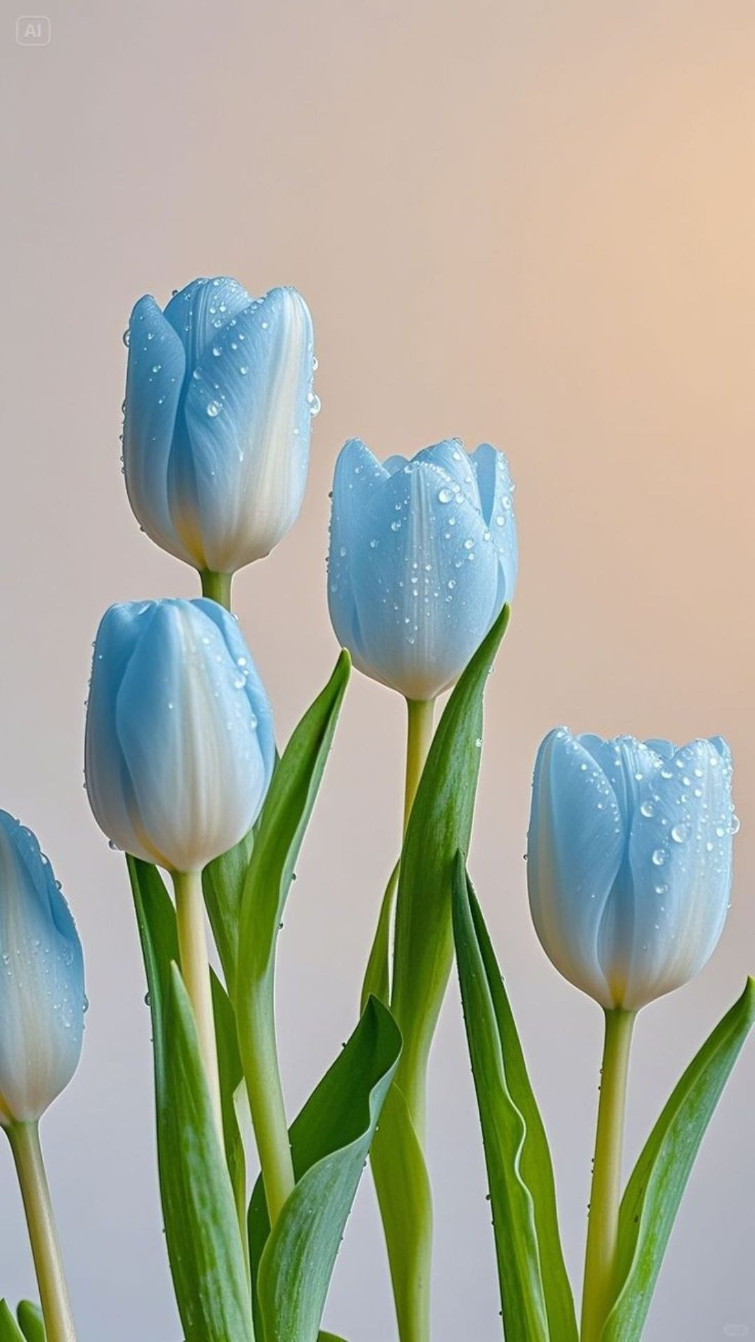 Đồng tulip xanh biếc dưới nắng