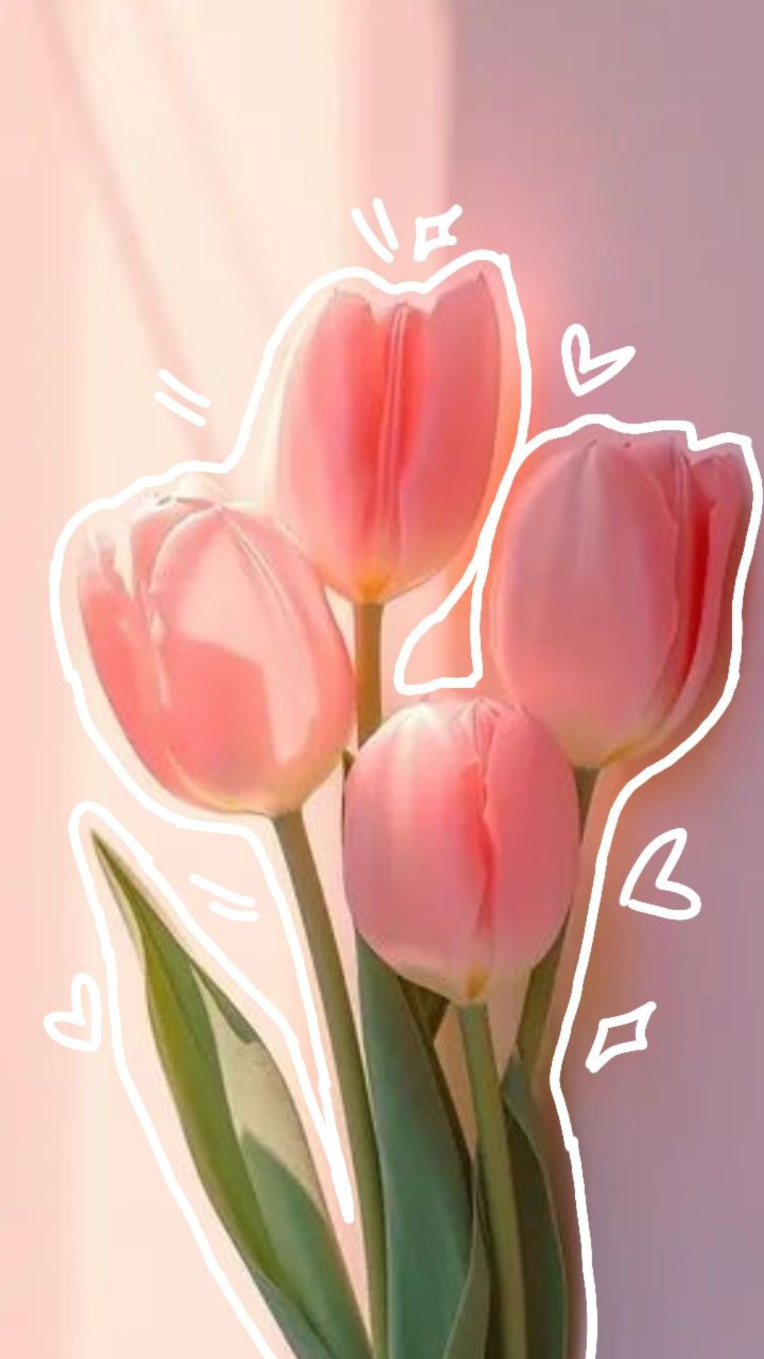 Tulip đáng yêu trên nền pastel