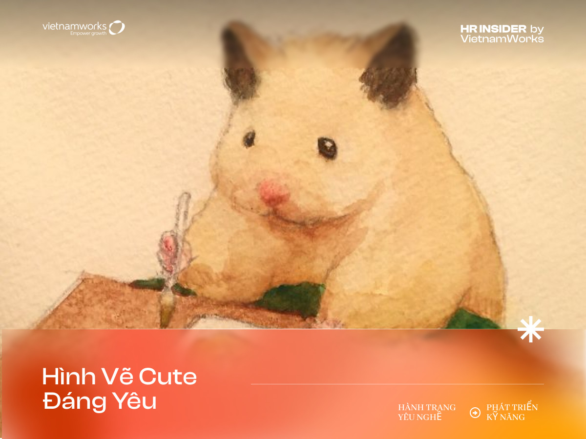 Một cô gái hoạt hình đáng yêu đang suy nghĩ với đôi má hồng và biểu cảm dễ thương