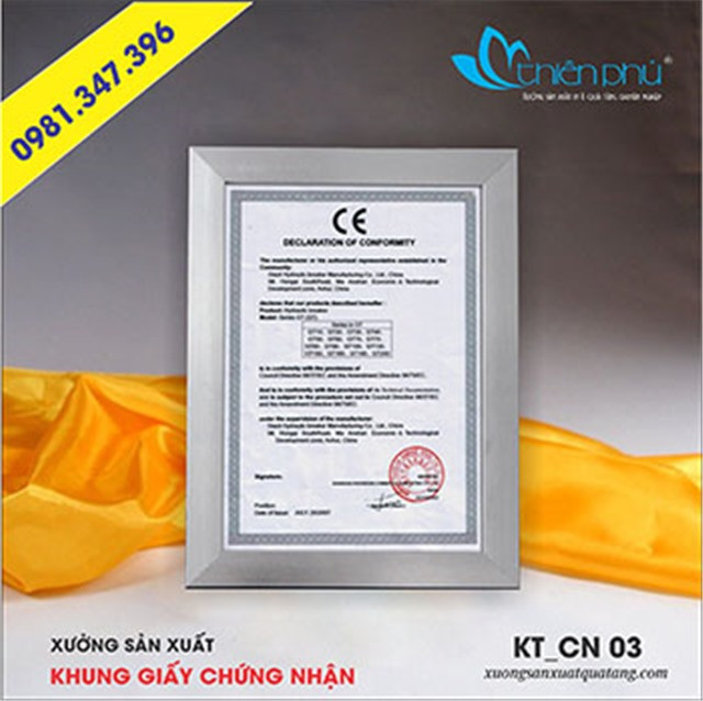 Một loạt khung giấy chứng nhận