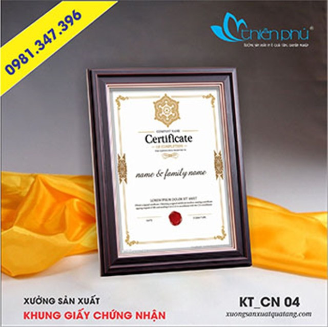 Các kiểu khung giấy chứng nhận