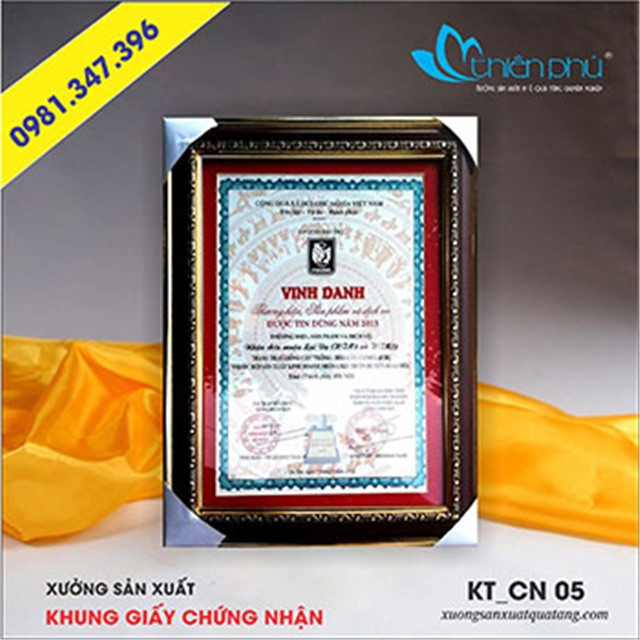 Các mẫu khung giấy chứng nhận đẹp