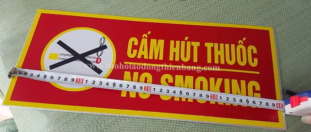 Biển cấm hút thuốc bằng thép với thông số kích thước