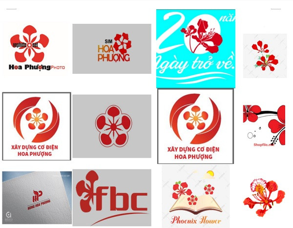 Mẫu logo hoa phượng vector tinh tế và đầy ý nghĩa