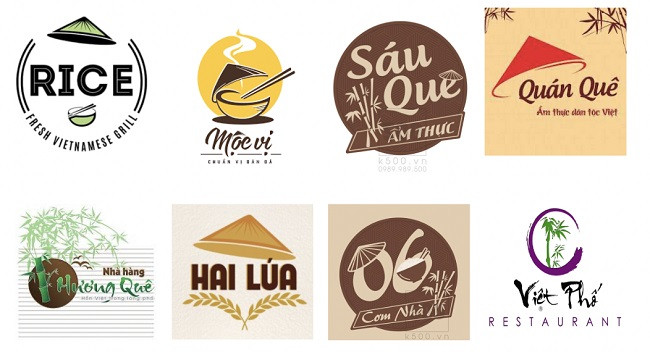 Mẫu logo nón lá sáng tạo