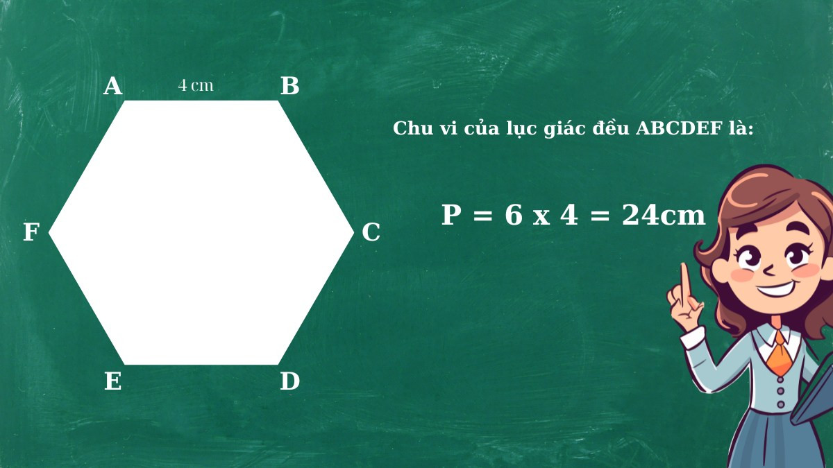 Công thức tính chu vi hình lục giác đều