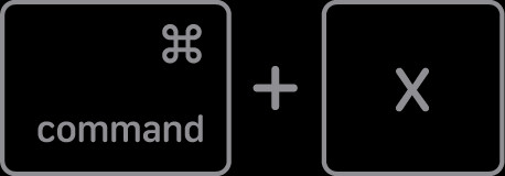Sơ đồ tổ hợp phím Command X trên Mac dùng để cắt nội dung đã chọn