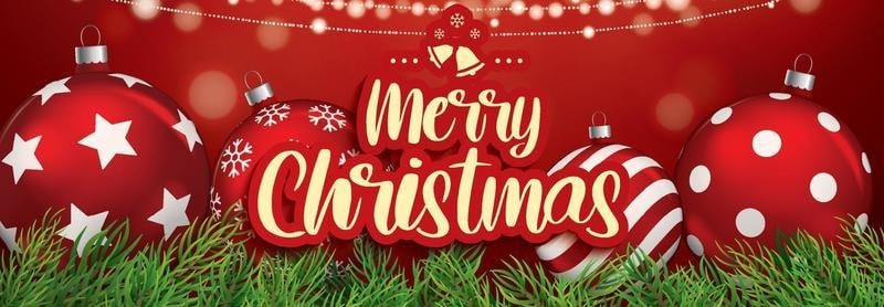 Banner Giáng Sinh với hình ảnh ông già Noel và quà tặng