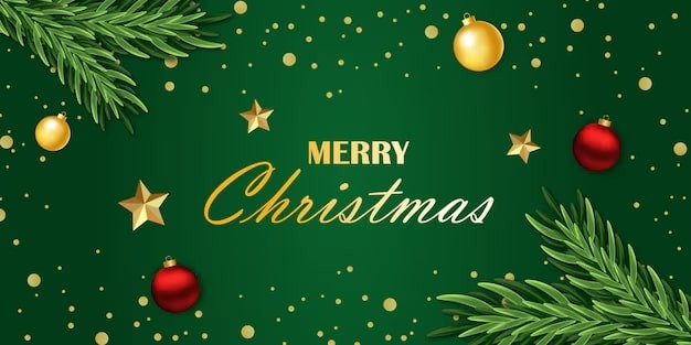 Banner Noel với tông màu xanh dương và trắng tinh khôi