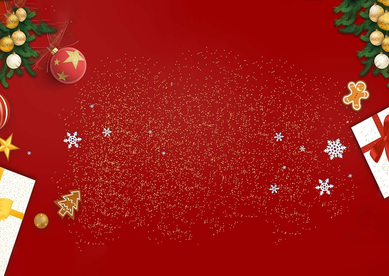 Thiết kế banner Giáng Sinh với ông già Noel và các biểu tượng lễ hội