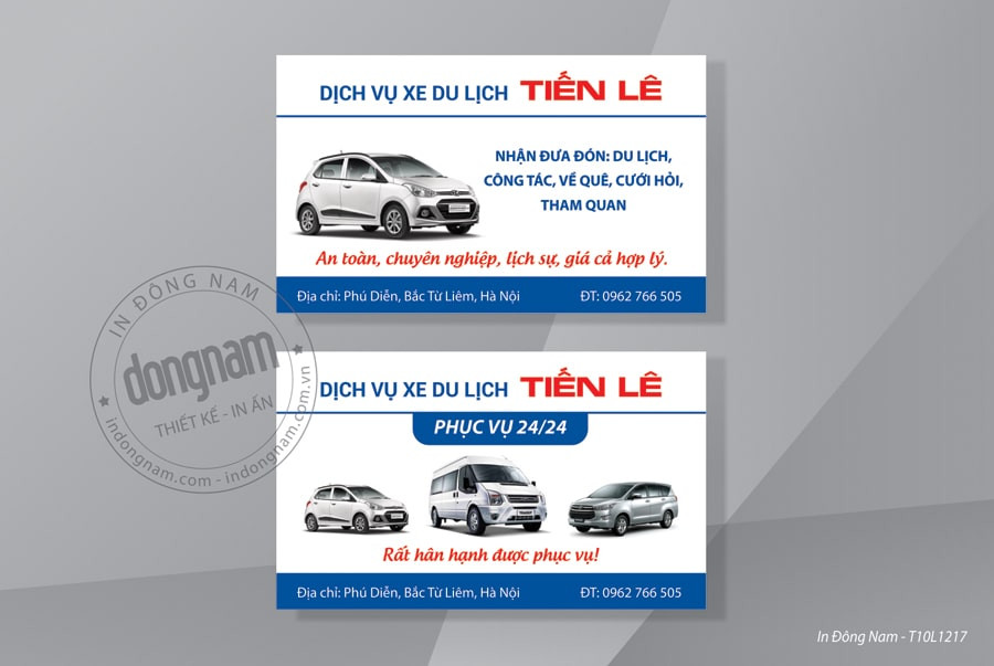 Mẫu card visit dịch vụ taxi gia đình tự lái có lái