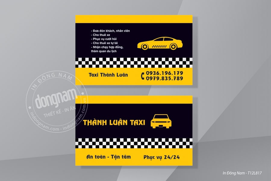 Mẫu card visit taxi gia đình
