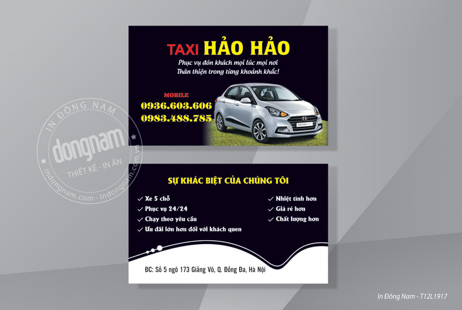 Mẫu card visit taxi gia đình