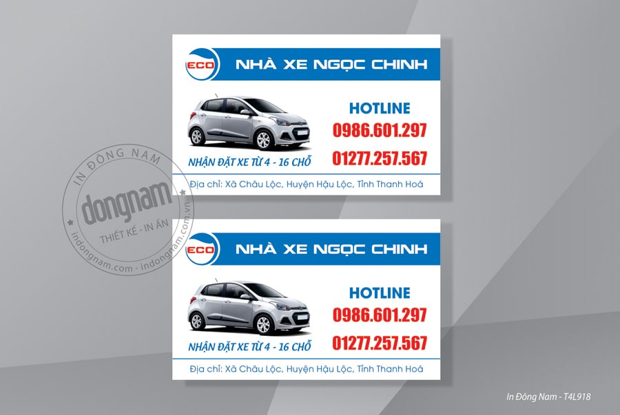 Mẫu card visit dịch vụ đặt và cho thuê xe