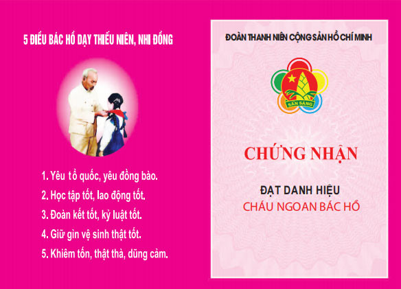Mẫu giấy khen Cháu ngoan Bác Hồ