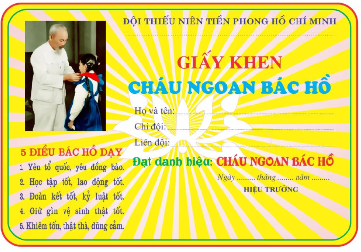 Mẫu giấy khen học sinh