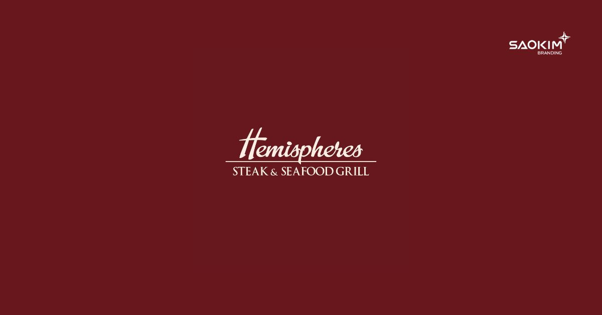 Mẫu logo nhà hàng cao cấp Hemispheres Steak & Seafoodgrill