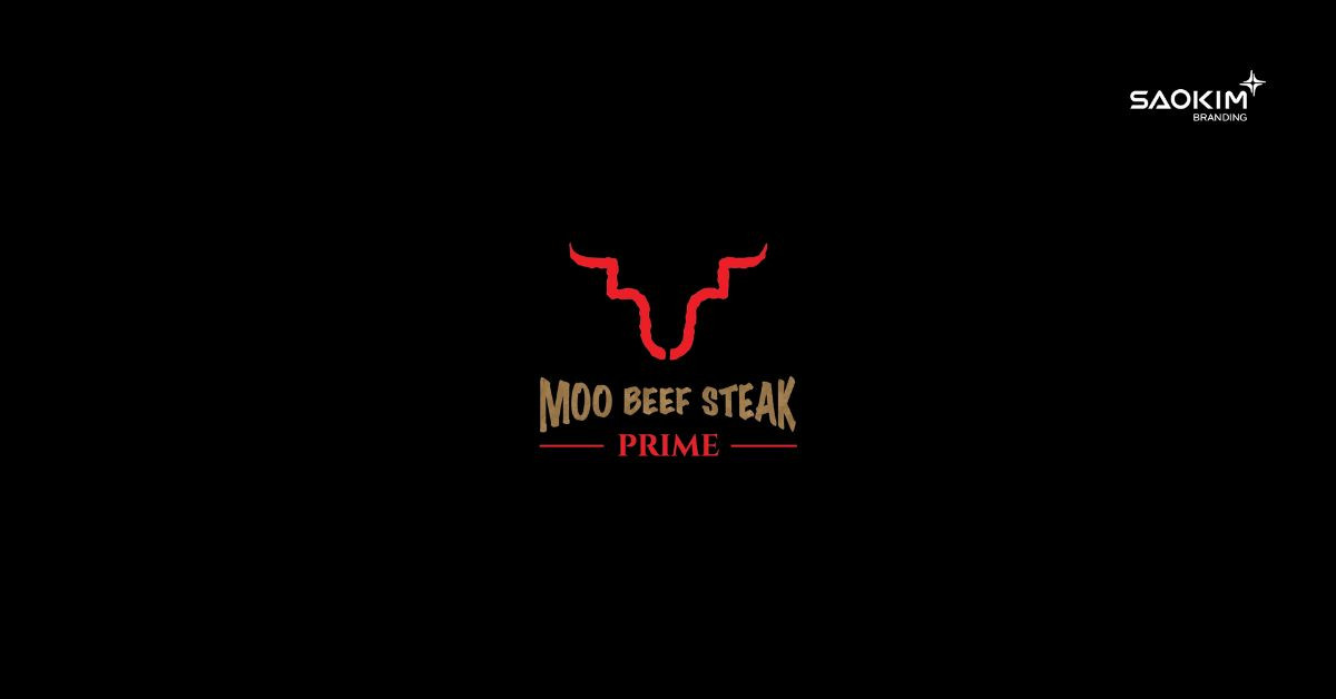 Mẫu logo nhà hàng cao cấp Moo Beef Steak
