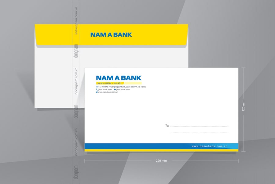 Mẫu phong bì A6 ngân hàng Nam Á bank