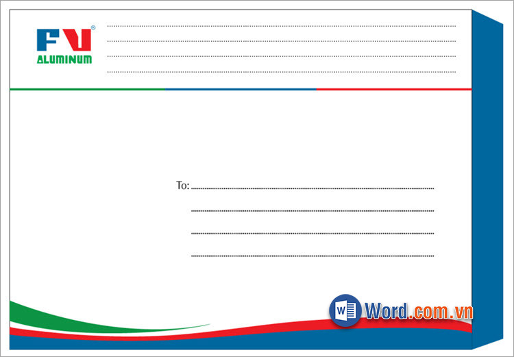 Mẫu phong bì thư đơn giản, hiện đại trong Word