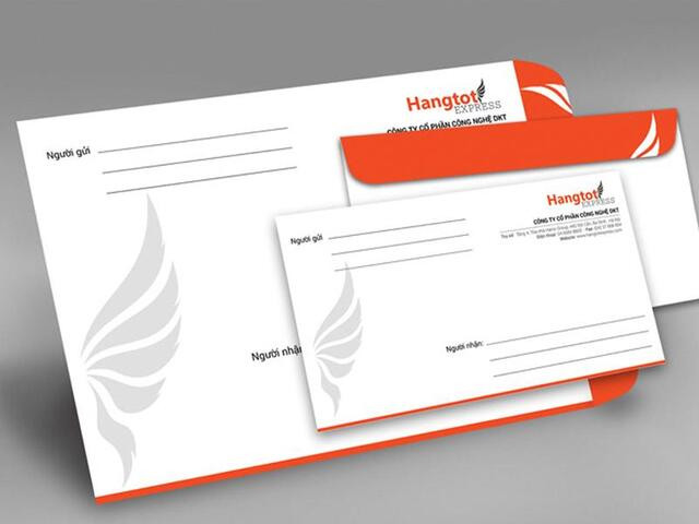Một mẫu phong bì thư hiện đại với logo đơn giản