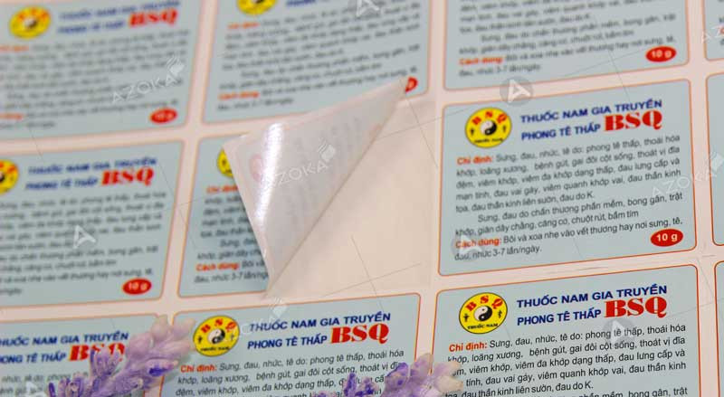 Mẫu tem nhãn sản phẩm của BSQ