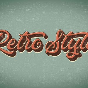 Mẫu text effect vintage - retro