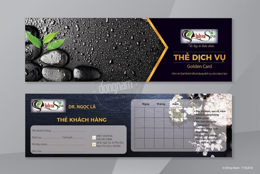 Mẫu thẻ dịch vụ spa đẹp