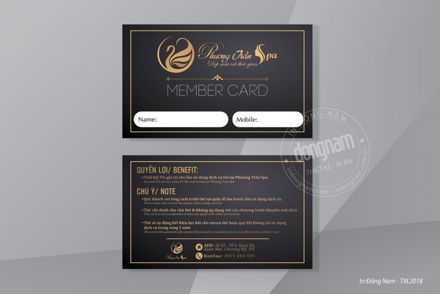 Mẫu thẻ Member card vip thẩm mỹ viện làm đẹp
