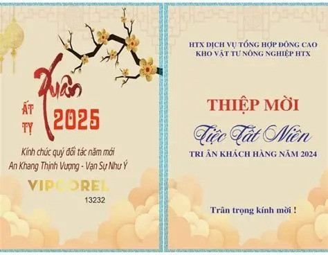 Thiết kế thiệp mời tất niên trang trọng cho công ty