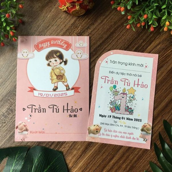 Mẫu in thiệp thôi nôi đẹp
