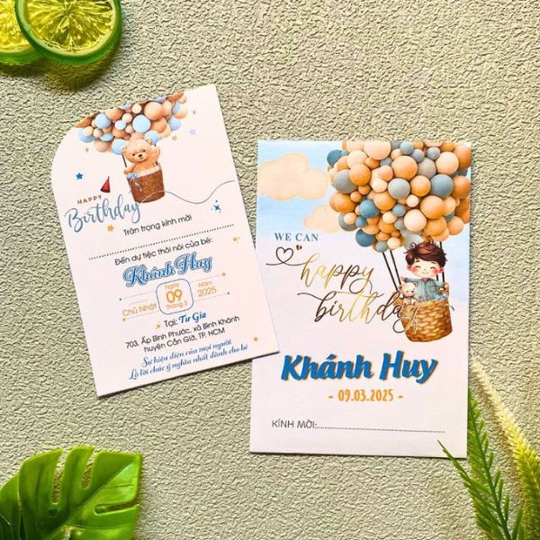 Mẫu thiệp thôi nôi dễ thương