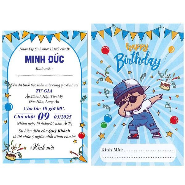 Mẫu thiết kế thiệp mời thôi nôi độc đáo