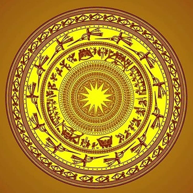 Mẫu vector trống đồng background đa dạng kiểu dáng