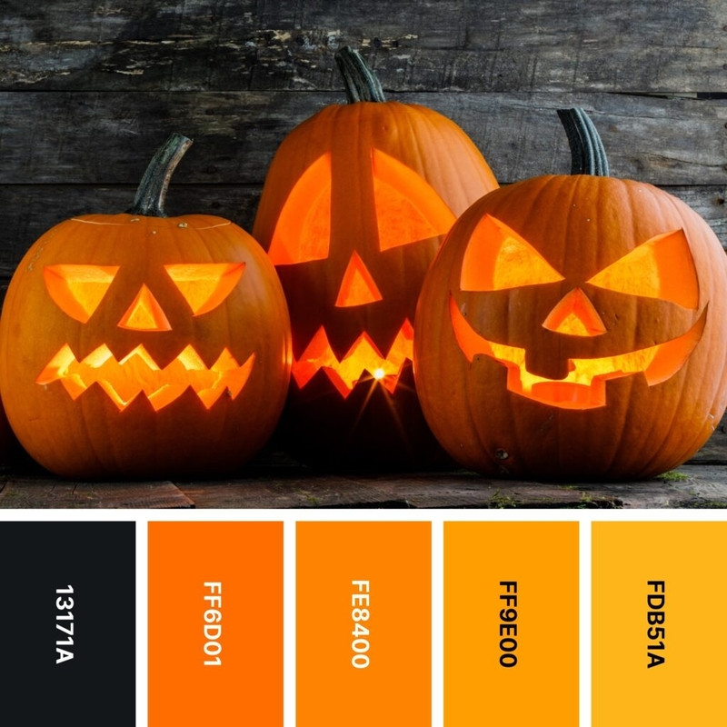 Những quả bí ngô được chạm khắc phát sáng trong đêm Halloween