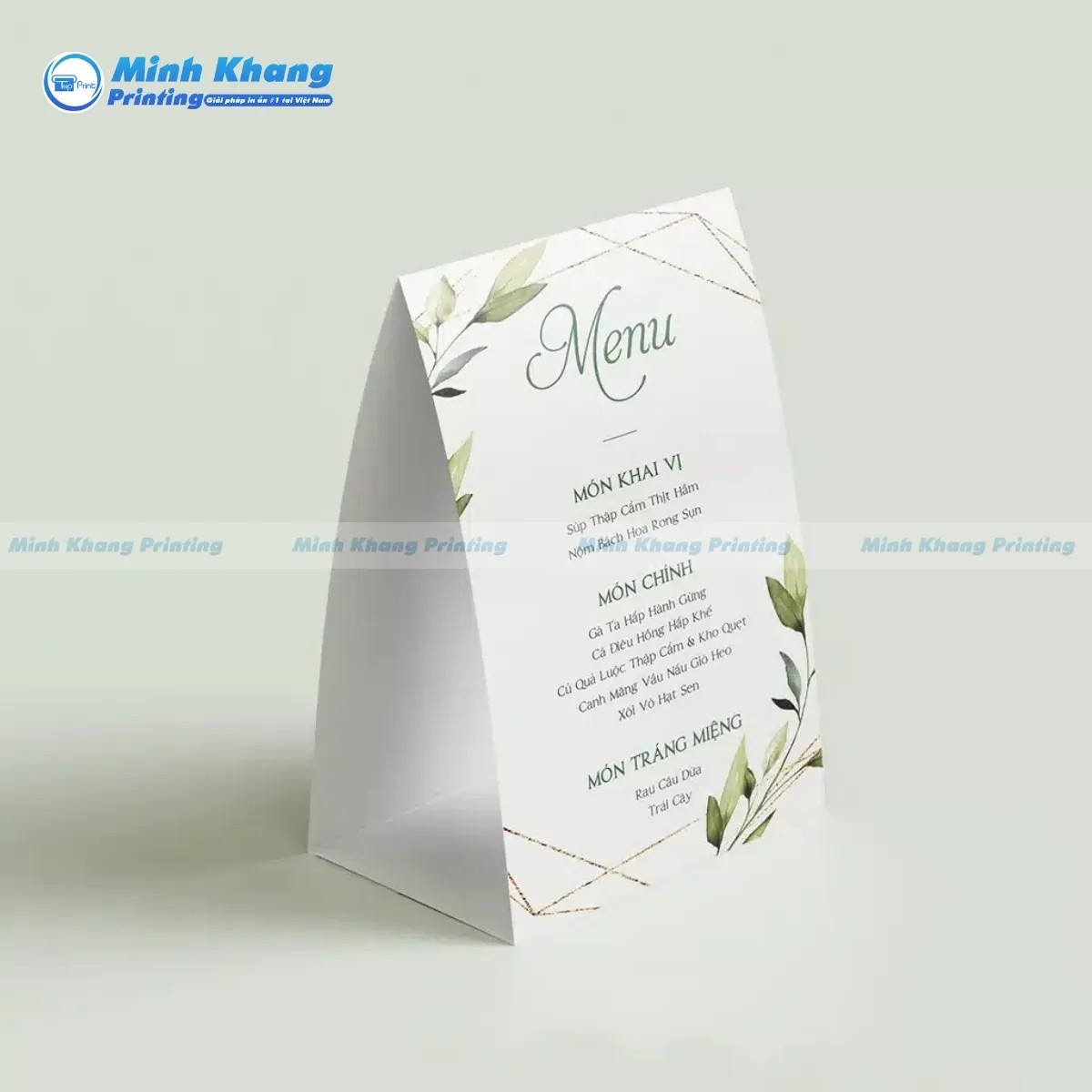Mẫu menu đám cưới đơn giản, hiện đại và thanh lịch