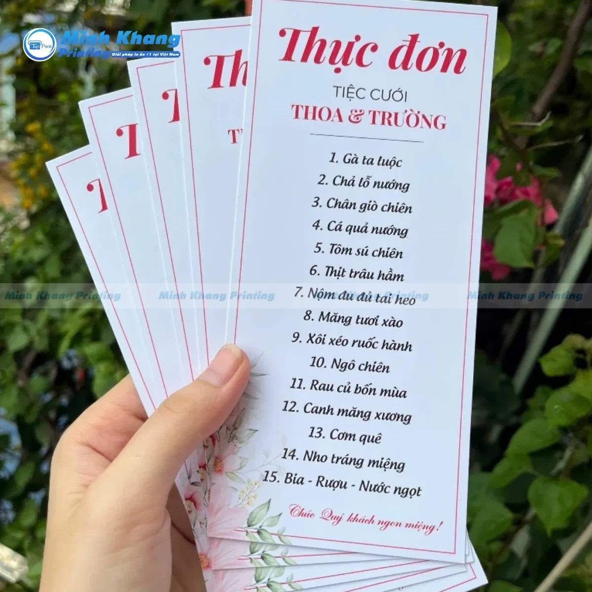 Quy cách in menu đám cưới chuyên nghiệp với nhiều lựa chọn chất liệu